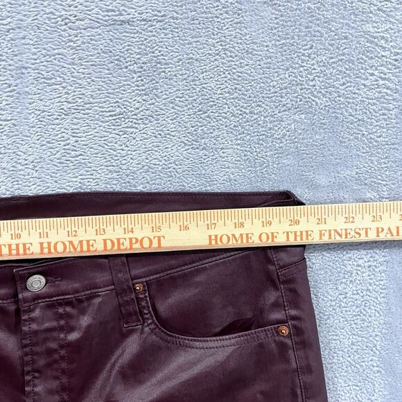 Gap  Vintage Slim Mid Rise Pants‎ 35/ 20R Red Coated Faux Leather Women's - Picture 5 of 9